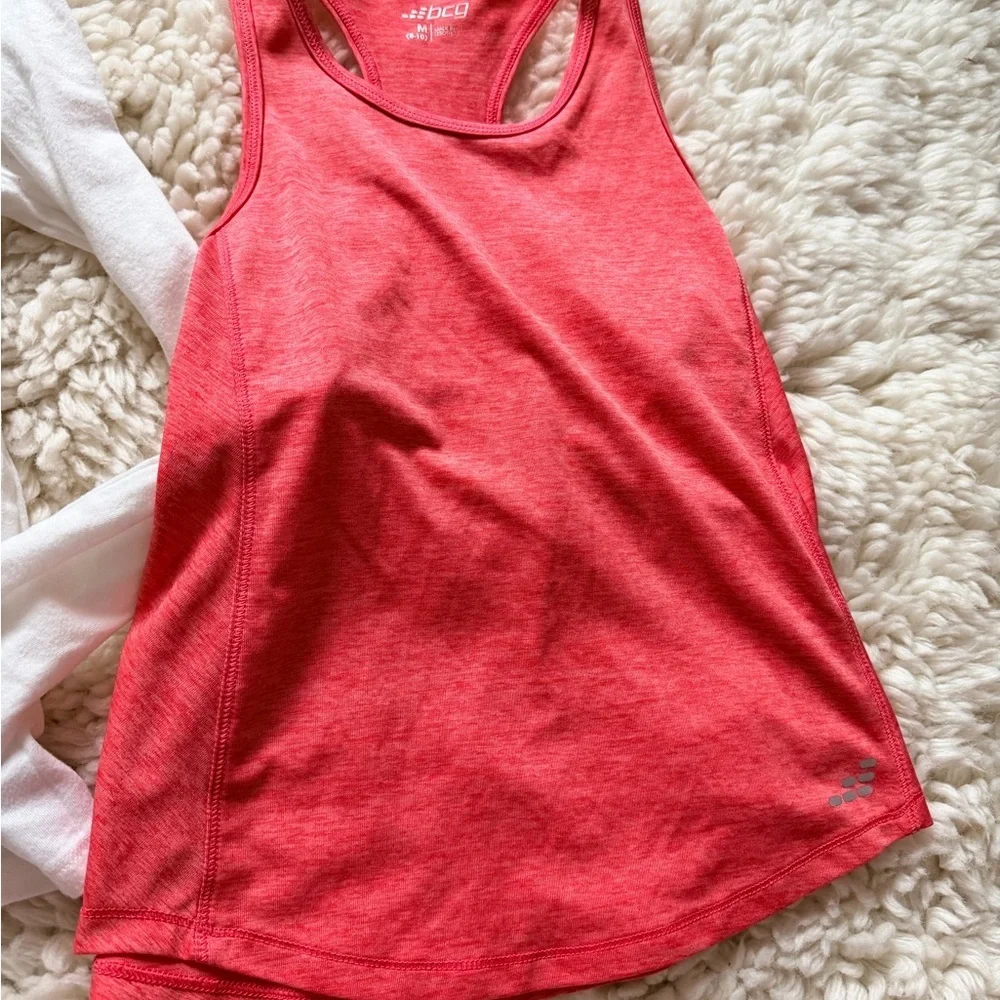 GAP White and Pink Butterfly Long Sleeve Shirt with Coral Tank Top